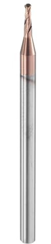 sourcing map Ball Nose End Mill 2 Flute 0.058 Diameter 1/8 Shank Tungsten Carbide Uncoated Spiral CNC Router Bits 0.174 Cutting Length Single End Ball for Carving Engraving Grinding