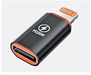 Adaptador Tipo C Hembra/Lightning Macho iPhone iPad 8 Pines PD 20W Compatible - Gris Plata