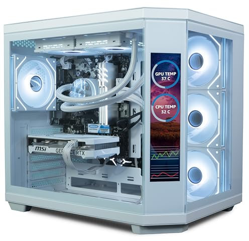 ionz Gaming Desktop PC, Ryzen 7 9800X3D, Nvidia RTX 5080, 32GB DDR5 RGB RAM, 2TB NVMe SSD, Windows 11, 850W 80+ PSU (Apex Vision, White)