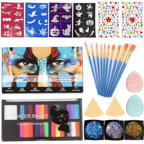 QZLSAYSL Maquillage Baby Girl Kit de Maquillage arc-en-ciel Pour Enfants Et Adultes Possibilités Créatives Illimitées Pour Halloween, Les Fêtes, Les Jeux deRôle et Bien D'autres Choses Encore