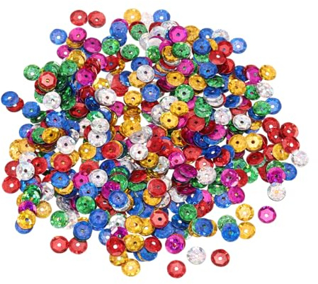 sourcing map Loose Sequins 2200 Pcs 8MM Laser Cup Embroidery Sequins Spangles for Jewelry Making Crafts Sewing, Laser Mixed Color