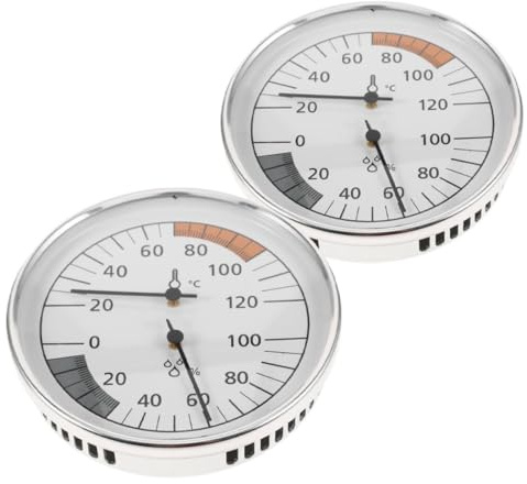 IWOWHERO 2piezas Termohigrómetro De Sauna Medidor De Temperatura y Humedad para Sauna Termómetro Higrómetro para Sala De Vapor Interior para y Salas De Vapor