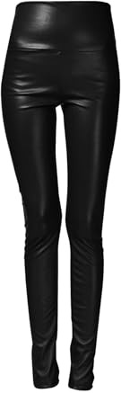 Legging en Simili Cuir Pantalon en Cuir pour Femme Legging Taille Haute Élastiques Pantalon Slim Fluide Leggings Confort Et Élégance Pantalons De La Vie Quotidienne Et Sport Fitness Leggings