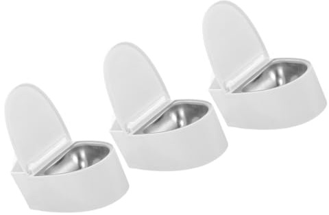 LIGIGWASH Cenicero para Baño de Pared 3 Piezas con Tapa Abatible Diseño Inodoro sin Clavos para Interior Dormitorio Oficina Uso Práctico