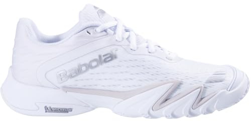 Babolat Women’s Premura 3 Padel Shoes, White/Silver (Women's US Size 9.5)
