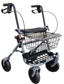 Deambulatore Rollator Pieghevole a 4 Ruote con Freni e Seduta