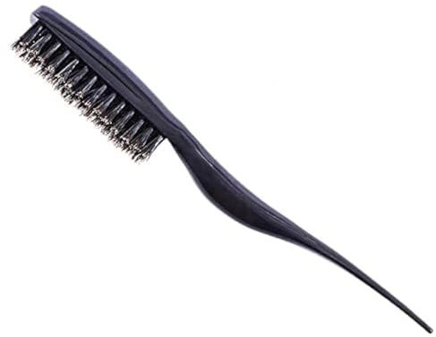 1 Piece Black Slick Back Bristle Teasing Brush Combing Hair Brush for Scalp Massage