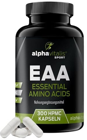 EAA Kapseln optimal dosiert 300 Stk. - vegan - Multi Amino Pattern Code mit allen 8 essentiellen Aminosäuren inkl. BCAA ohne Magnesiumstearat aus pflanzlicher Fermentation