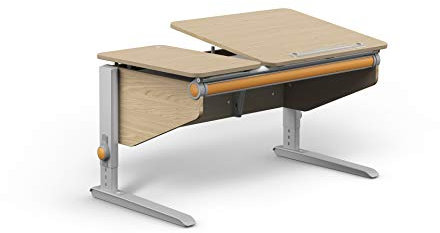 moll Winner Split Classic Kinderschreibtisch höhenverstellbar | mitwachsend & ergonomisch mit geteilter, neigbarer Tischplatte & gerundeten Ecken | Schreibtisch ideal für Schulkinder | Made in Germany