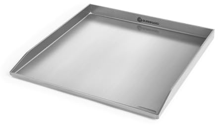 BURNHARD® Plancha Grillplatte Edelstahl für Gasgrill Fred Serie, spülmaschinenfest - 41,5 x 40 x 3,5 cm