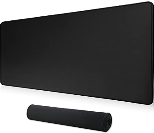 HoYiXi Gaming Mouse Pad Extended Large Computer Keyboard Mouse Mat Desk Pad Soft Smooth Surface and Anti-Slip Rubber Base Waterproof Soft Cloth XXL Mouse Pad 60 x 30 x 0.3 CM - Black
