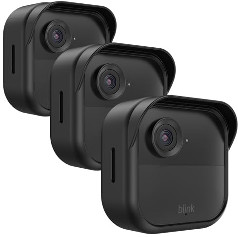 Silicone Case Cover for All-New Blink Outdoor 4 (4th Gen), Weatherproof Silicone Case Provides Full Camera Protection, for All-New Blink Outdoor 4 Home Security Camera (Black, 3 Pack)