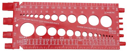 Calibro per Filettatura di Dadi e Bulloni, Misuratore di Filettatura per Dadi e Bulloni, Misuratore di Dimensioni e Filettatura per Bulloni in ABS Misurazione della Filettatura