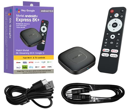 Fourmor 2024 Neuer 8K Ultra HD Streaming Media Player – Betriebssystem Android 13.0 – TV-Box mit integriertem YouTube Netflix – Dualband-WLAN-5G-Box-Mediaplayer mit integrierter Sprachfunktion