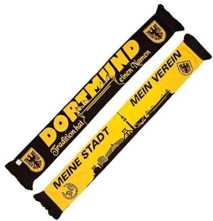 Wallitschek Elastico-Schal Dortmund - Tradition hat einen Namen, Fussball, 1909, schwarz-gelb, Fanschal, Strickschal, besonders kräftige Farben, extra weiche Qualität