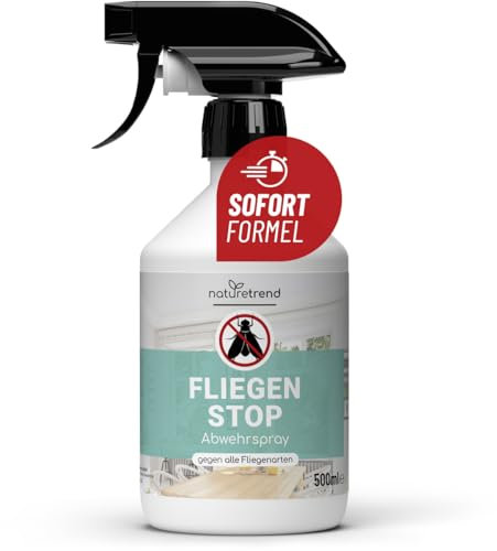 naturetrend Fliegen Stop Spray 500ml - Fliegenspray für Wohnung, Küche & Garten I Anti Fliegen Spray I Fliegenabwehr, Insektenspray gegen Fliegen & Fruchtfliegen