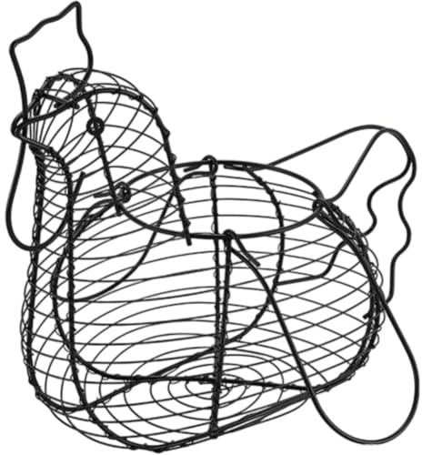 Glixoft Cesta De Alambre para Guardar Huevos, Ideal para Fiestas De Pascua, para Transportar Y Recoger Frutas, Comida, Huevos De Gallina Y Verduras.