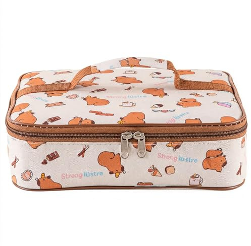 ZenyTra Fiambrera para niños con diseño de capibara, fiambrera aislada para el colegio, niños y niñas, calidad de marca, bonita y duradera