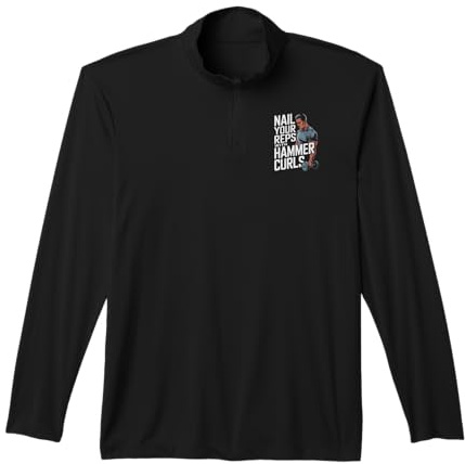 Hammer Curls Bodybuilding Fitness Workout Gym Performance Quarter-Zip Top