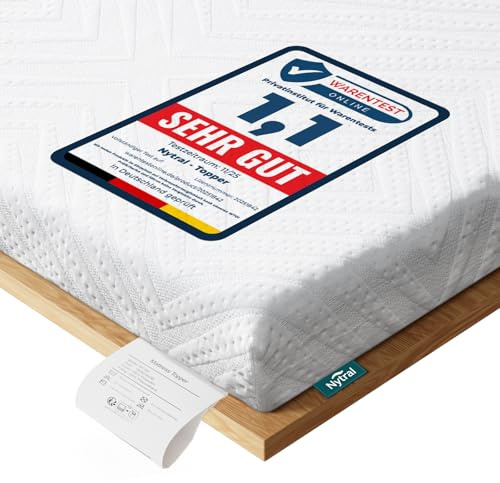 Topper 140x200cm H3 & H4, 7.5 cm Höhe Schlafsofa Bett Gelschaum, Öko-TEX Zertifiziert, Atmungsaktiv & Waschbar, Matratzentopper für Boxspringbett, Wohnwagen & Schlafsofa