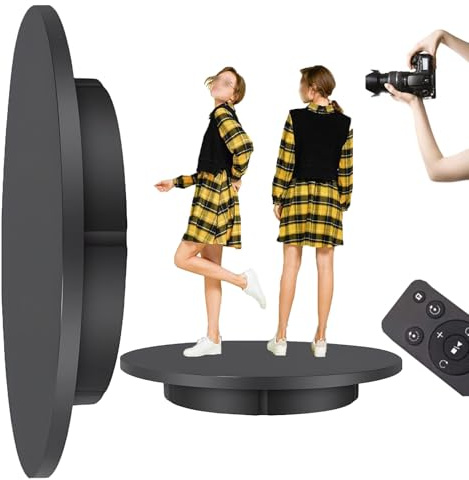 Plateau Tournant Électrique À 360°, 22/30/42/52/60 Cm, Avec Télécommande, Vitesse Et Angle Réglables, Faible Niveau Sonore, Grande Capacité De Charge, Pour Vitrines Et Photographie. ,60cm,Black