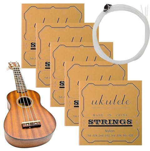 Repuesto de cuerdas para ukelele | 5 juegos para reparación, juego de cuerdas de nailon para ukelele – para concierto, festivales, música, estudio, principiantes y expertos