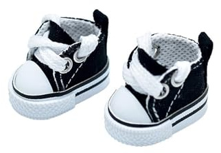 Jolies chaussures de poupée 2025 - Chaussons pour poupées - 17 cm - Accessoires de vêtements - Style unique - Accessoires pour marionnettes - Noir - 3,5 x 2 cm