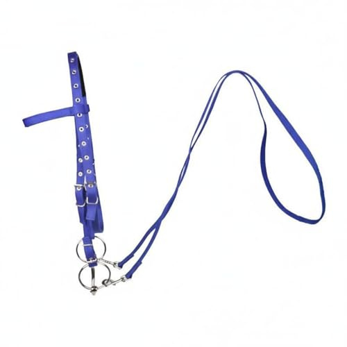 Sharplace Horse Riding Bridle Bridle Reins Headstall Tack Set With Split Bridle Design And Responsive Handling Suitable for cross country schooling hacking outdoor practice, Blue, S