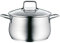 WMF Brilliant Kochtopf groß 20cm, Glasdeckel, Fleischtopf Induktion 3,7l, Cromargan Edelstahl satiniert matt, unbeschichtet