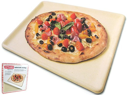 Trabo My Cooking Naturcook Piastra Refrattaria con ricettario, Argilla, Beige, 35 x 34.5 x 2.5 cm