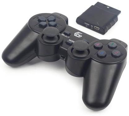 Gembird JPD-WDV-01 - Gamepad Wireless con Vibrazione, PS2/PS3/PC, Colore: Nero