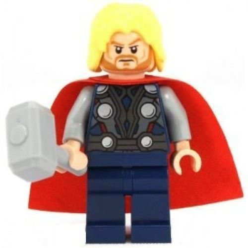 Qiyun Lego Marvel Super Heroes Minifigure Thor with Beard and Hammer 6868