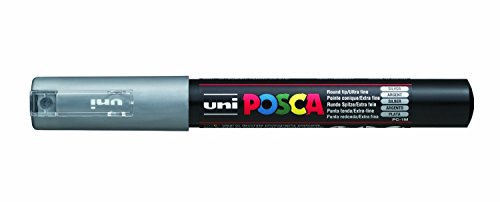 POSCA 186782 - POSCA Marker mit extra feiner Rundspitze, silber