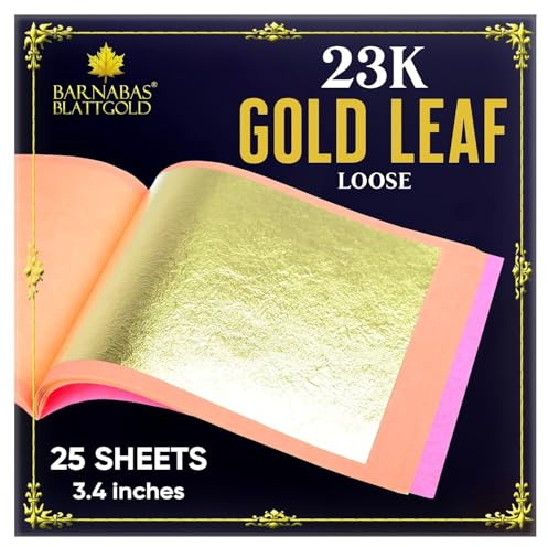 Foglia Oro Zecchino Libera 23 kt, 85 X 85mm, Libretto 25 Foglie