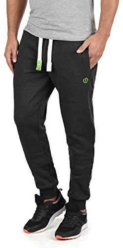 !Solid SDBenn Herren Sweatpants Jogginghose Sporthose mit Fleece-Innenseite Kordelzug Label-Details Baumwollmischung Regular fit, Größe:S, Farbe:Dark Grey Melange (8288)