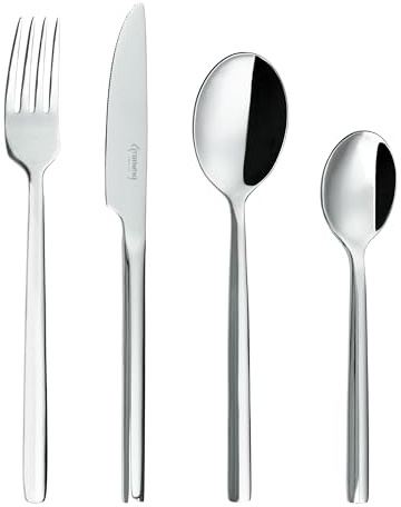 Grunwerg 24 Piece Chopstick Style Stainless Steel Cutlery Set - 24BXCHP (Packaging may vary), Silver, Stainlesssteel