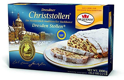Dr Quendt Rosinen,Rum, Echter Dresdner Christstollen Ostprodukt 1000g