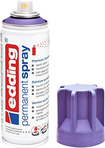 edding 5200 Spray Permanente, Lilla Opaco, 200 Ml, Vernice Acrilica Premium per Dipingere e Decorare Vetro, Metallo, Legno, Ceramica, Plastica, Tela, Smalto Acrilico, Vernice Spray