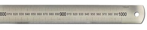 hedue® Règle en acier 100 cm - Reglet metallique pour mesurer, tracer et découper, regle metal 1m