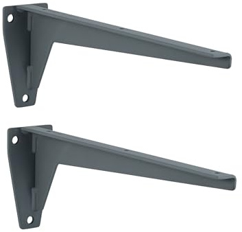 Gedotec Staffa per ripiani Staffa angolare per ripiani - MIRA | Profondità 240 mm | Grigio acciaio | Staffa per ripiani portata 150 kg