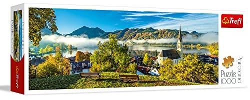 Trefl By The Schliersee Lake Panorama 1000 Piece Jigsaw Puzzles for Adults & Children Aged 12+ Wide 97cm x 34cm Panoramic Bavarian Alps Germany Premium Puzzle