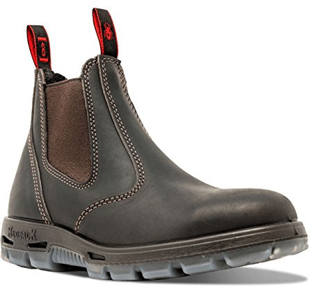 Redback USBOK Chelsea Boots Claret Brown with Steel Toe Cap from Australia (UK size 10.5)