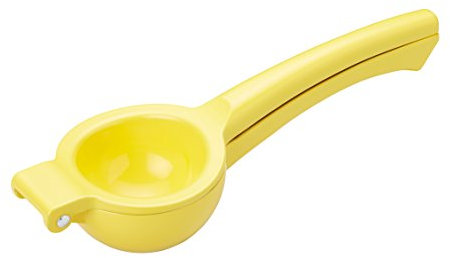 KitchenCraft Zitronenpresse, Handbetriebene Zitronenpresse, 22 x 7,5 x 4,5cm, Gelb