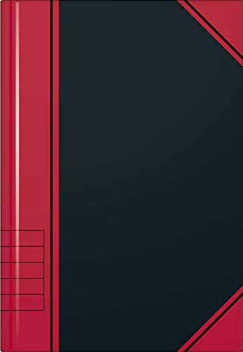 K + E 10 x Geschäftsbuch A7 liniert 96 Blatt schwarz/rot