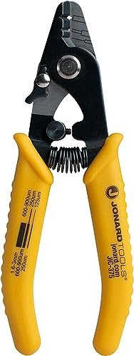 Jonard Tools JIC-375 Glasfaser-Abisolierzange mit 3 Löchern, TPR-Griff, 15,2 cm Länge