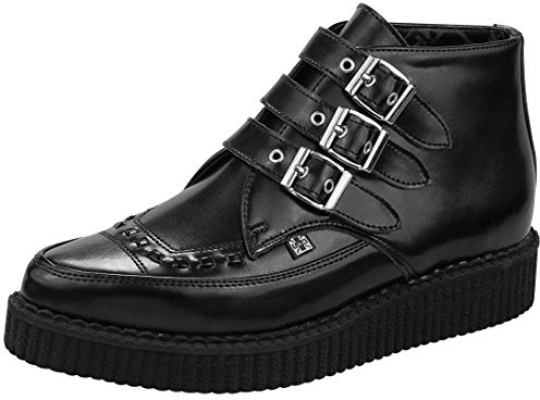 TUK Pointed Creeper, Unisex-Erwachsene Sneaker, Schwarz (Noir (Black Leather/Black Interlace)), 36 EU