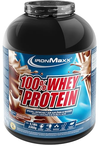IronMaxx 100% Whey Protein Pulver 2350g - Schokolade | Cremiger Eiweißshake mit BCAAs & EAAs | High Protein, Low Carb & zuckerarm | Ideal für Muskelaufbau, Diät & Fitness Design kann variieren