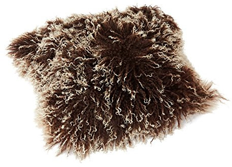 Reissner Lammfelle Tibet Lammfell Kissenbezug langflorig 30x30cm JAY106 Farbe braun (Tops)