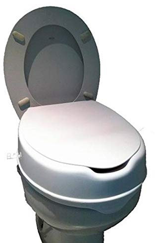 Rehausseur WC, Rehausseur toilettes, avec Couvercle, Hauteur 10 cm, Blanc