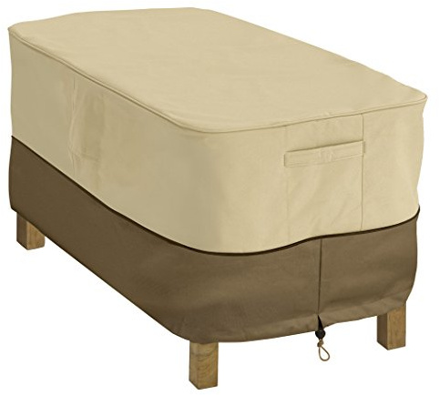 Classic Accessories Veranda Water-Resistant 48 Inch Rectangular Patio Coffee Table Cover, Outdoor Table Cover